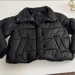 7 For All Mankind Faux Leather Puffer Jacket